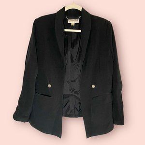 Michael Kors Womens Blazer Jacket Black Open Waist Length Pockets 6